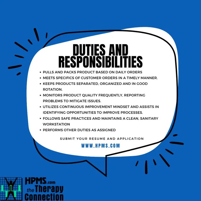 Duties and Responsibilities:
Pulls and packs product based on daily orders
Meets specifics of customer orders in a timely manner.
Keeps products separated, organized and in good rotation.
Monitors product quality frequently, reporting problems to mitigate issues.
Utilizes continuous improvement mindset and assists in identifying opportunities to improve processes.
Follows safe practices and maintains a clean, sanitary Workstation
Performs other duties as assigned