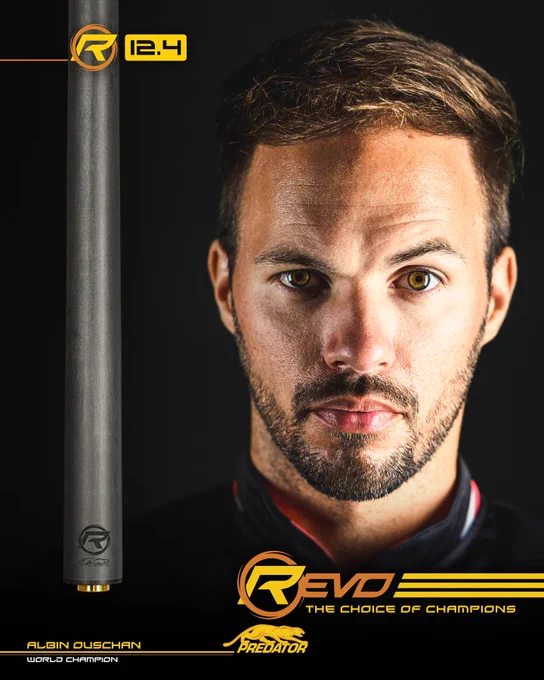 2x World Champion & Former Mosconi Cup MVP, Ouschan's precise hit with a REVO 12.4 is some serious competition.