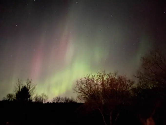 Auroras lighting up the night sky in Wisconsin!