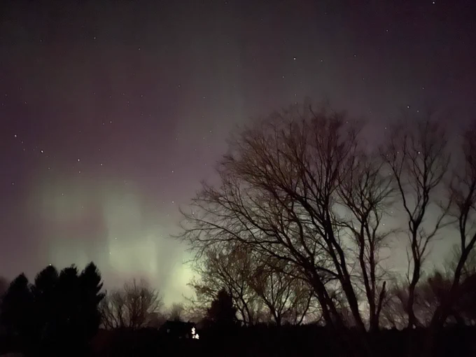Auroras lighting up the night sky in Wisconsin!