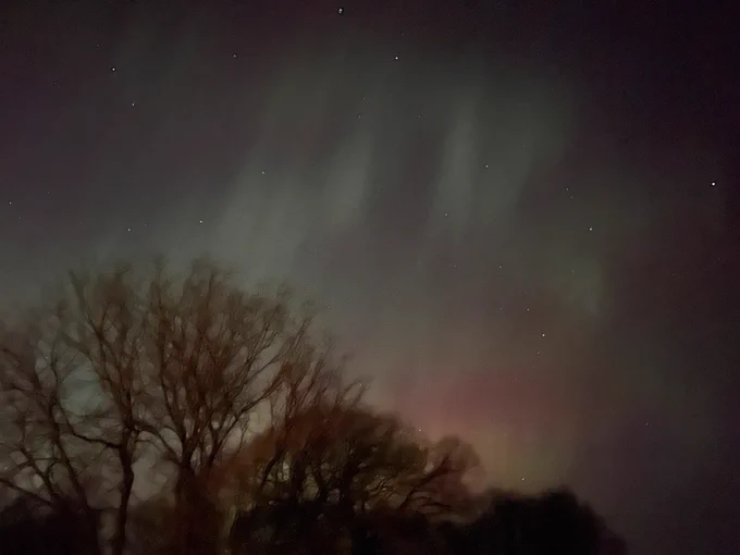 Auroras lighting up the night sky in Wisconsin!
