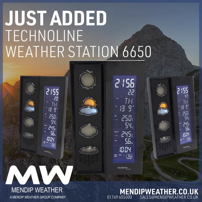 🎉 Just added 🎉

The TechnoLine Weather Station 6650 is a sophisticated device that offers a comprehensive range of weather information. With its large, easy-to-read display, you can quickly and easily access a wealth of information, including indoor and outdoor temperature, humidity, air pressure, and weather forecasts. The device also features a date and weekday display in seven languages, as well as a 12/24 hour time display and a time zone setting for easy use across multiple regions. Additionally, the Weather Station 6650 has MIN/MAX storage, allowing you to track temperature and humidity fluctuations over time, and an alarm with a snooze function to help you stay on schedule. With its versatile features and easy installation, the TechnoLine Weather Station 6650 is the perfect device for anyone looking to stay informed and prepared in all weather conditions.

#weatherstation #technoline #temperature #indoor
