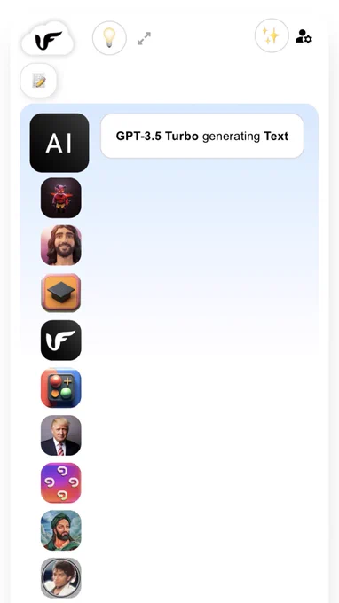 Artificial Intelligence user interface