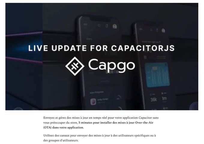 Capgo pour CapacitorJs