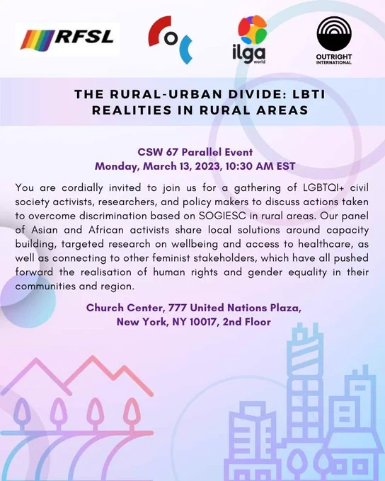 Flyer of the event "The rural-urban divide: LBTI realities in rural areas"