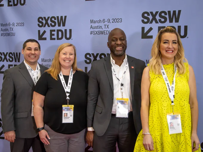 Joshua Prieur, Katie Whitehurst, Andre Denham, and Kayla Dornfeld at SXSW EDU.
