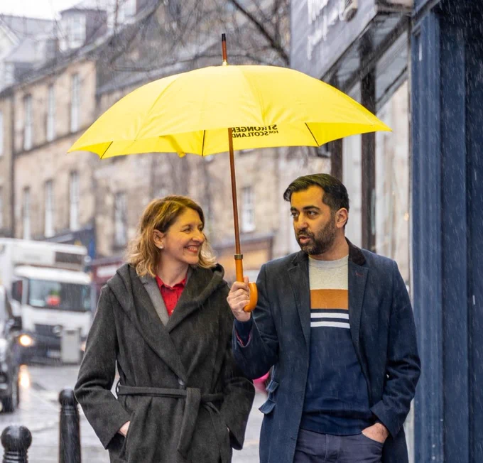 Humza Yousaf with Evelyn Tweed MSP in Stirling.