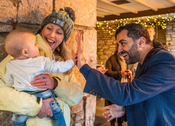 Humza Yousaf meets Baby Finn.