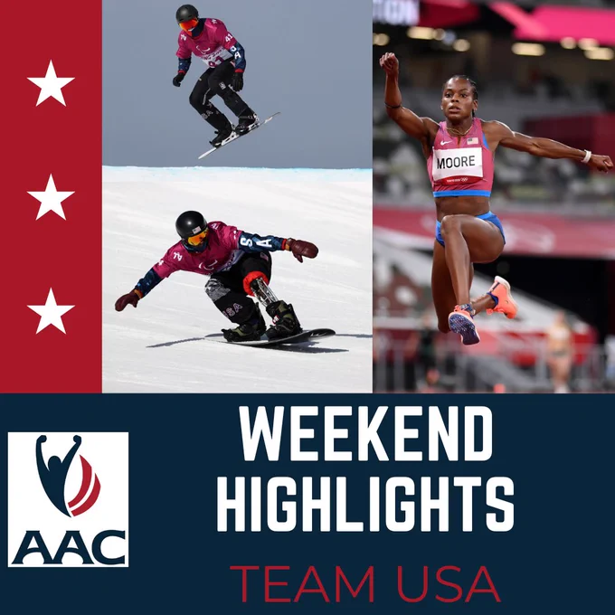 Weekend Highlights: Noah Elliott and Keith Gabel at boarding at the Beijing Games & Jasmine Moore of Team United States competes in the Women's Triple Jump Qualification on day seven of the Tokyo 2020 Olympic Games 