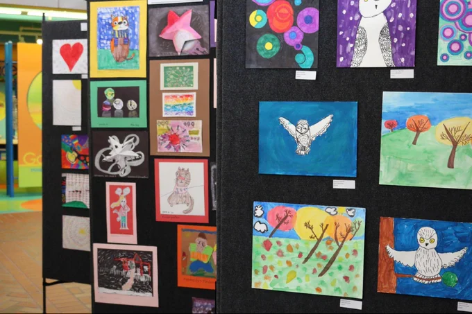 Walls of student art