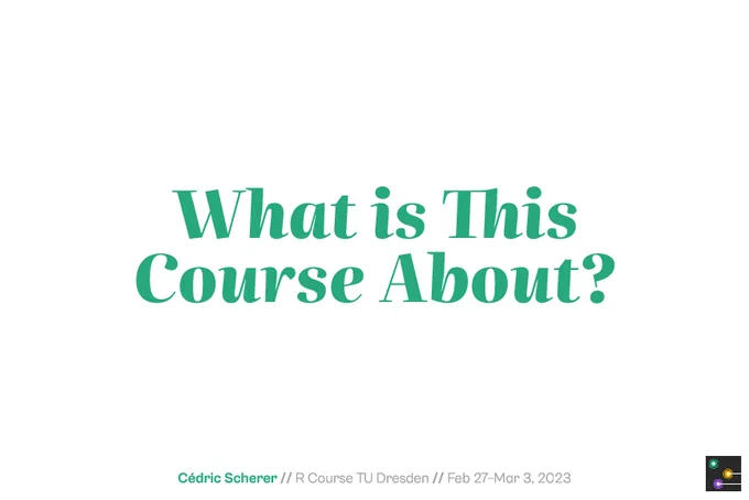 A chapter slide entitled "What is This Course About?"
