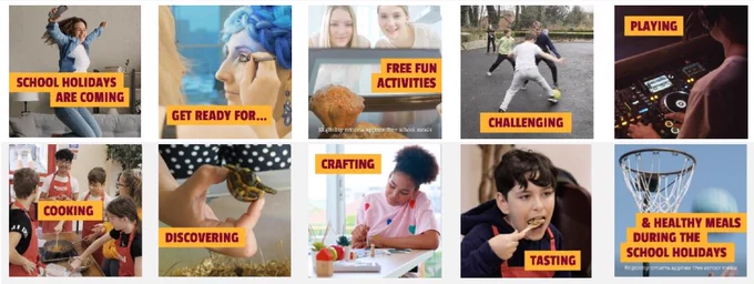 montage of children doing holiday activities