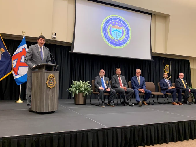 Dir Dettelbach delivers remarks at the Kansas Law Enforcement Training Center 