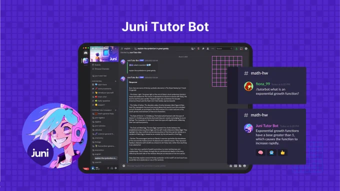 A screenshot of Juni Tutor Bot, powered by Claude