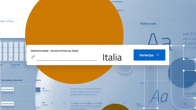 Card con sondaggio per decidere il nome del design system del Paese
