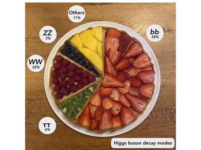 Pie-chart pie showing proportions of different Higgs boson decay modes