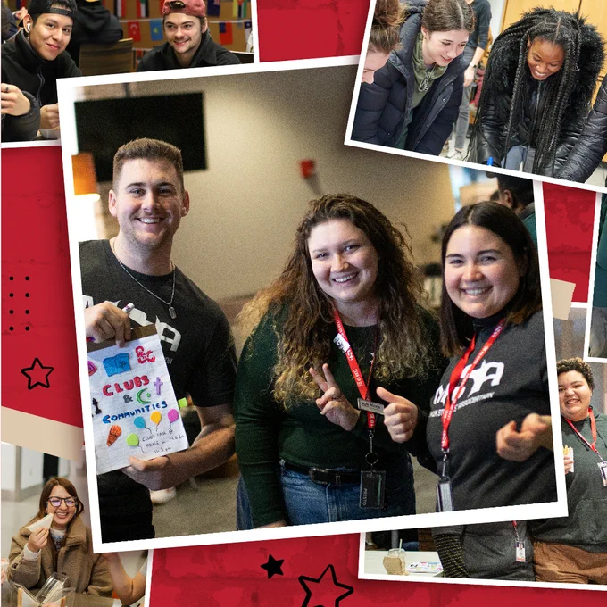 A collage of students posing for the camera.