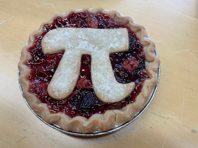 Strawberry pie with a pi symbol