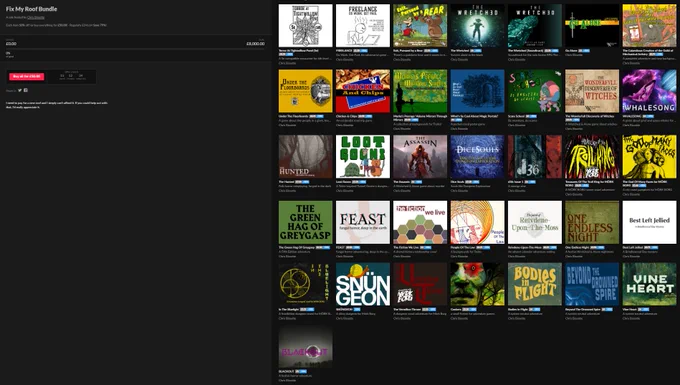 A screenshot of an itch sale containing 37 games and adventures.