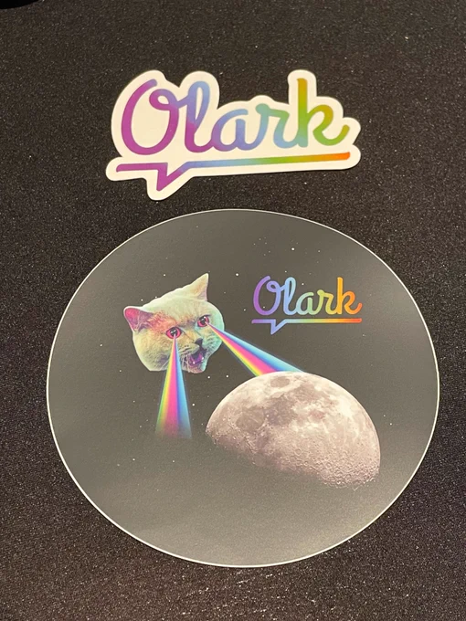 Image of Olark stickers in rainbow colors