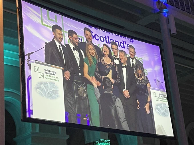 Members of the INCISE Team on stage accepting the Innovative Collaboration Award 2023