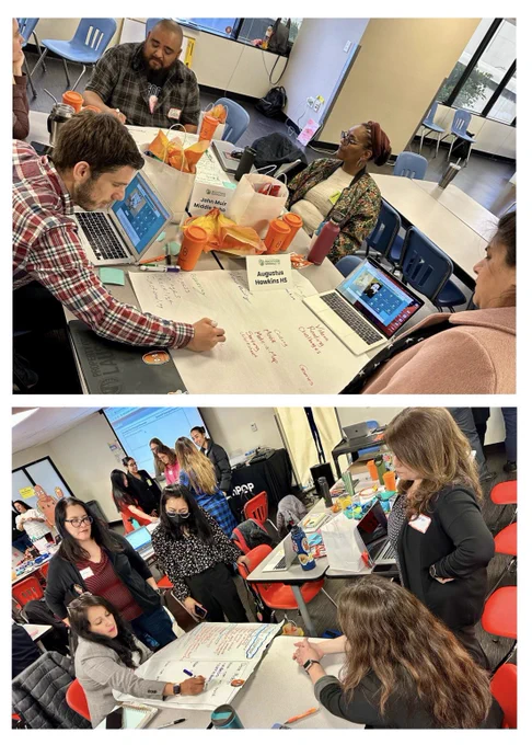 Collage of educators collaborating