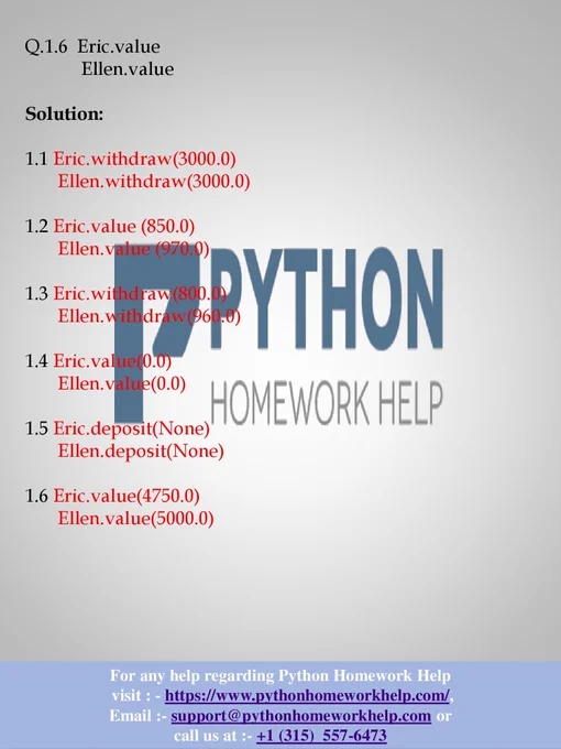 Online Python Homework Help