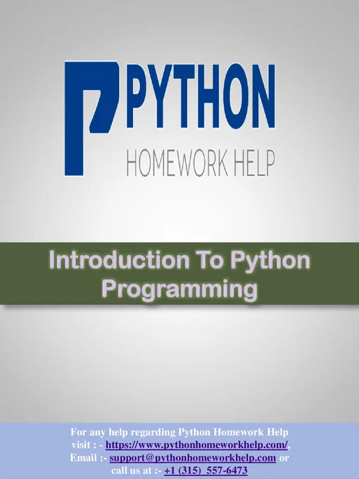 Online Python Homework Help