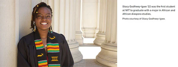 Screen grab of student wearing graduation robe