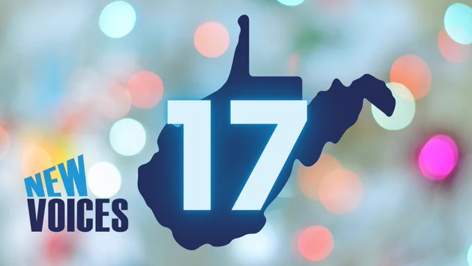 New Voices 17 with a picture of West Virginia
