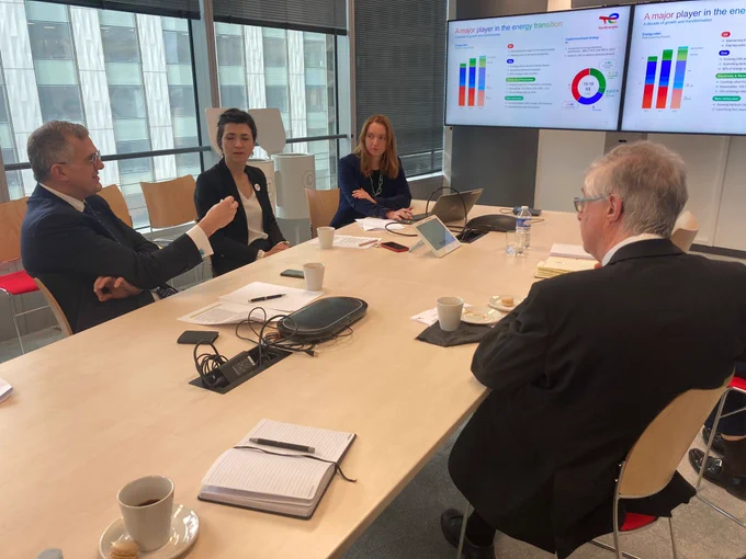 The First Minister meeting with Total Energies.