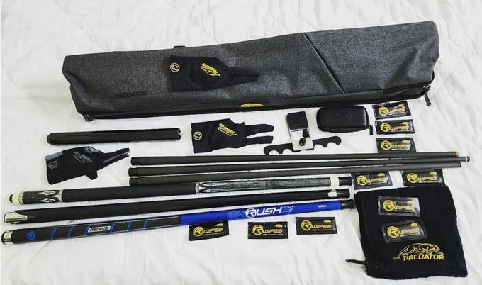 An awesome collection of Predator pool cues from MB Panopio 😎