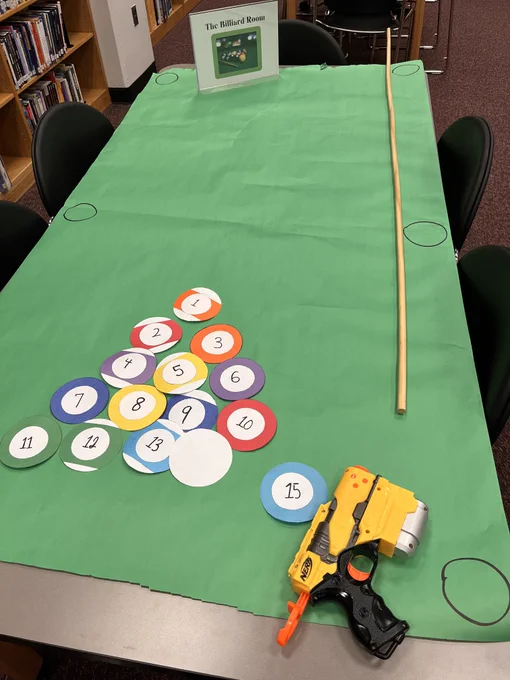 The "Billiard room" and fake weapon prop