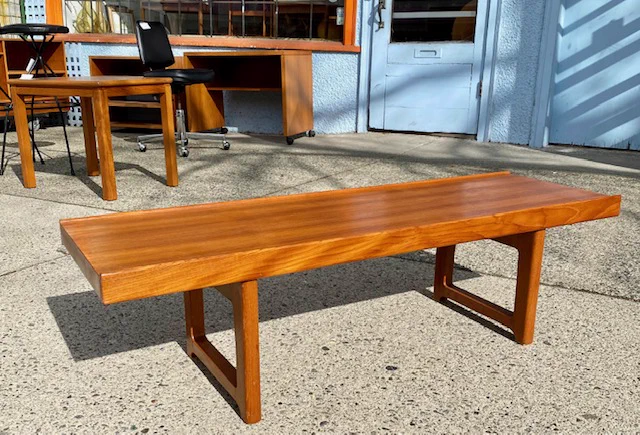 Vintage Teak Bench / Coffee Table, Mid-Century Modern || $599 || L 47” W 15” H 14”