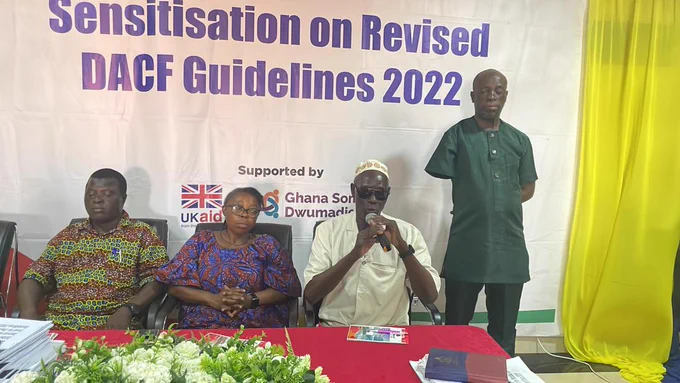 GFD Regional President welcoming all participants to the DACF Sensitisation in Upper East Region I’m Bolgatanga