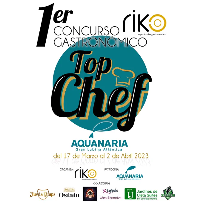 Es el cartel del I Concurso Gastronómico Top Chef de Aguanaria.