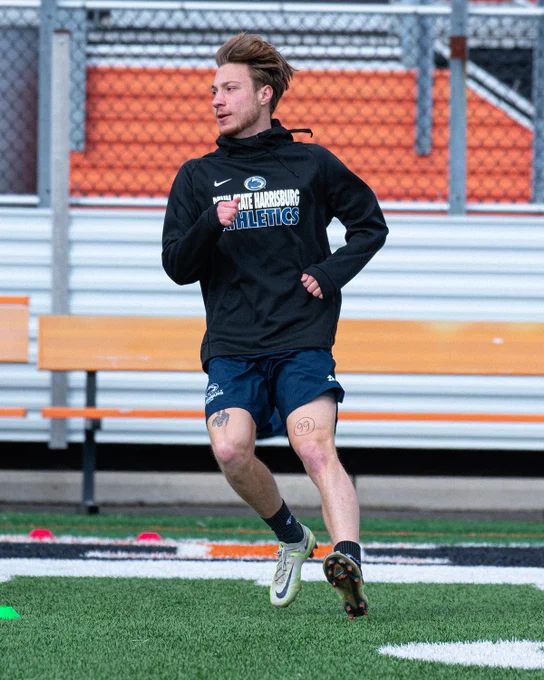 Student athlete training soccer. 