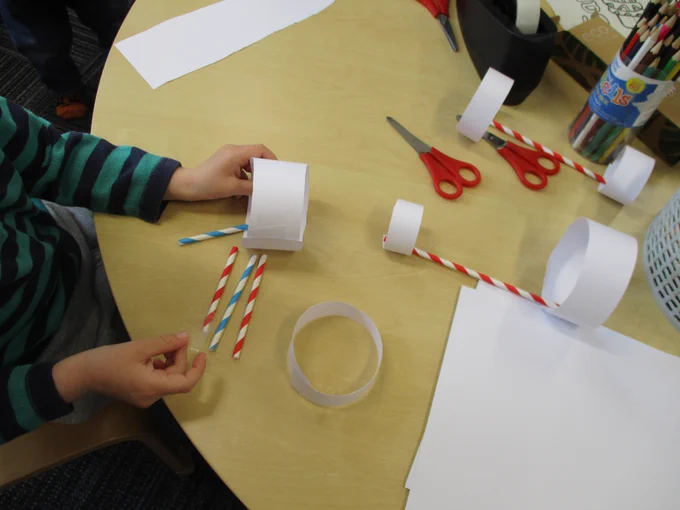 making a glider with paper and straws