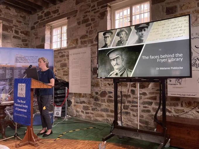 Dr. Melanie Piddocke presents at the Royal Historical Society of Queensland about the Fryer Library