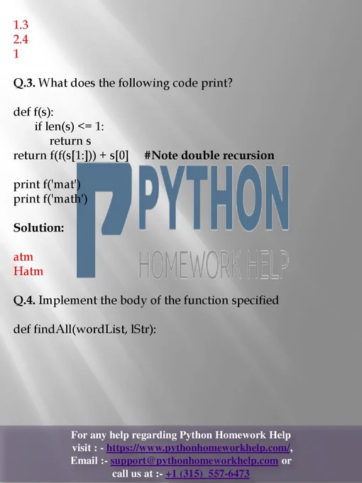 Pay for Python Homework