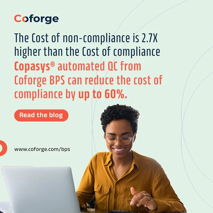 Coforge - Blog - Reducing cost of compliance with cutting-edge compliance software like Copasys