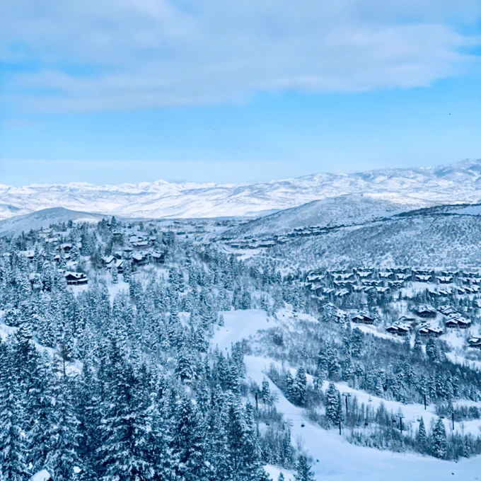 Snow-covered mountains, as far as the eye can see