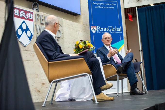 MIT President Emeritus L. Rafael Reif sat down with Penn's Vice Provost for Global Initiatives Zeke Emanuel for a wide-ranging conversation that covered topics such as research security, human capital and talent, and deglobalization and what this means for universities.