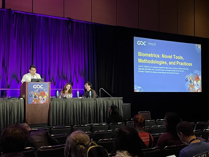 Microtalk speakers on stage at GDC