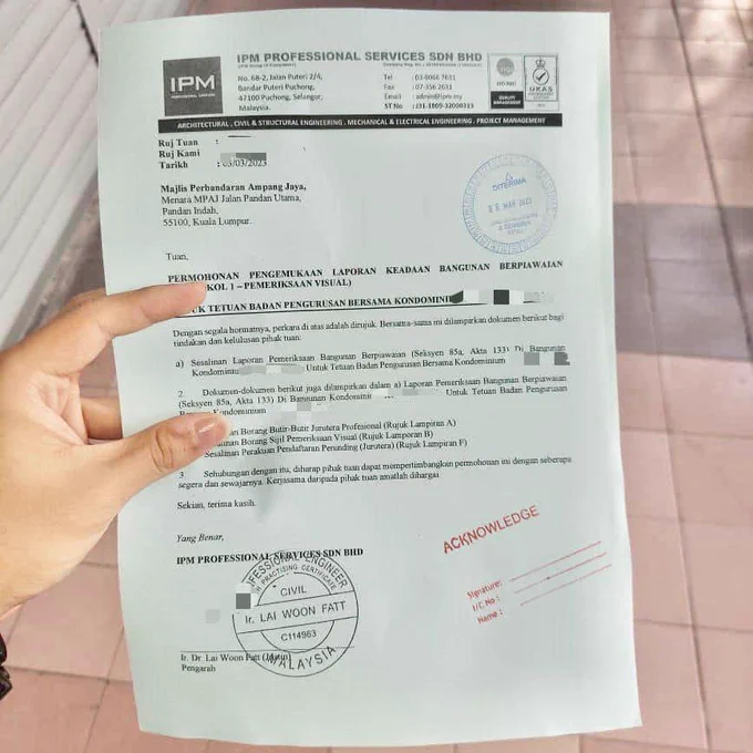 📒 Completed building inspection report of a condominium and submitted to Majlis Perbandaran Ampang Jaya (MPAJ). 🏢🏢🙏🙏

#IPMProfessionalServices #ProfessionalConsultant #BuildingInspection #EngineeringInspection #BuildingAudit #BuildingAssessment #PemeriksaanBangunan #DBKL #MBSJ #MBPJ #MPAJ #MPKj

*****************************
💻 Website: https://ipm.my/
📩 Email: admin@ipm.my
☎ Call: 03-8066 7631 (Selangor/ Kuala Lumpur)
☎ Call: 07-355 5631 (Johor Bahru)
🔗 Facebook: https://www.facebook.com/IPMProfessionalServices/
🔗 LinkedIn: https://www.linkedin.com/company/ipm-professional-services/