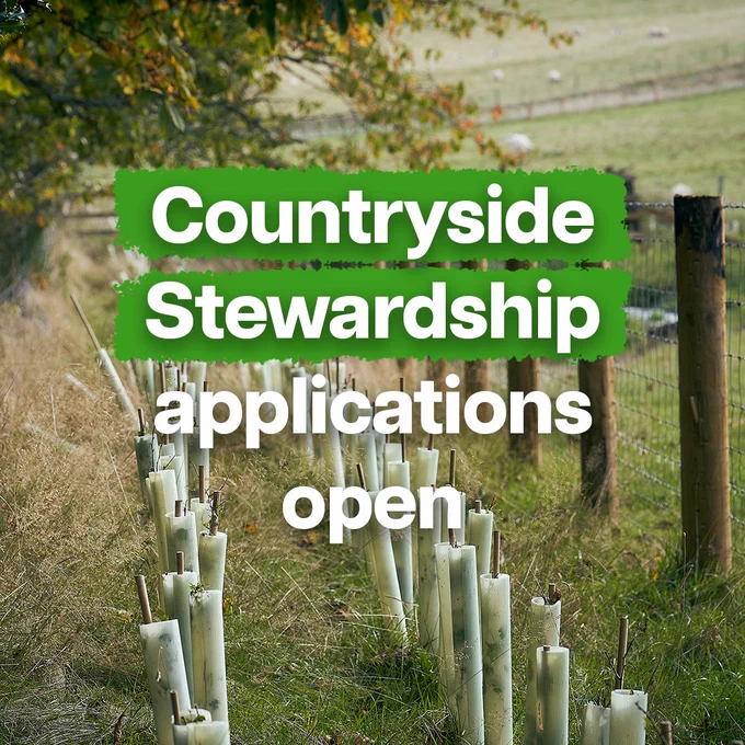 Text reads: Countryside Stewardship applications open