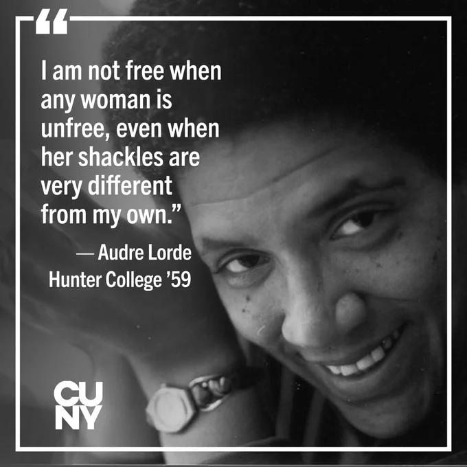 Photo of Audre Lorde with quote