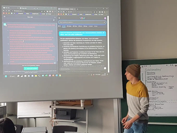 Prompt in ChatGPT zum typischen Redaktionsablauf. 