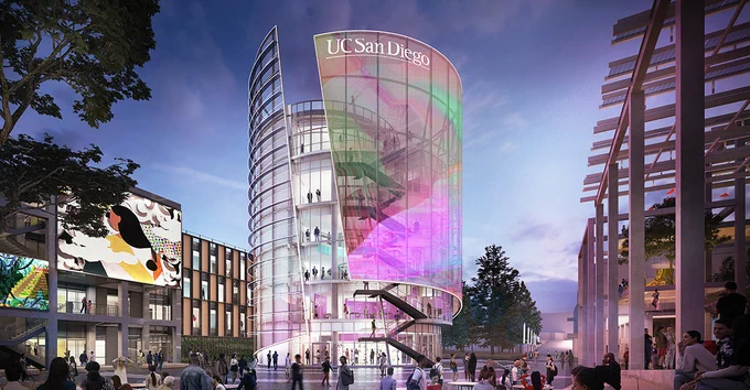 A rendering of the Triton Center, a new integrated central hub for student support. Credit LMN Architects 