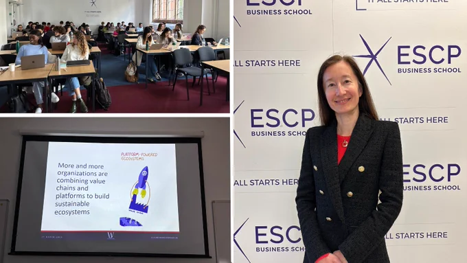 Laure Claire Reillier teaching at ESCP Business School on Platform Strategy for sustainable and circular ecosystems